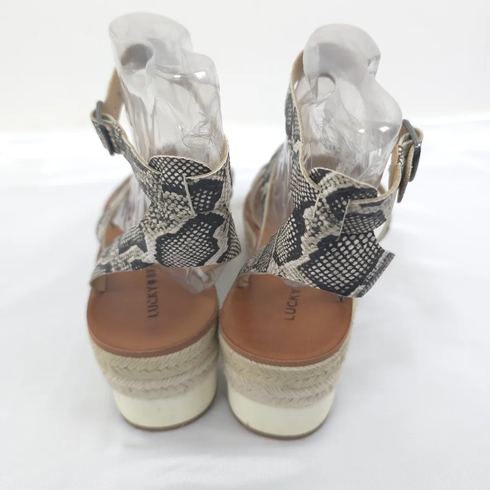 LUCKY Brand Jakina Natural Alamera Wedge Sandals Size 9.5M